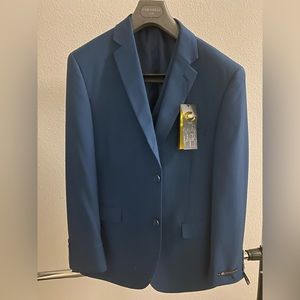 NWT Caravelli Teal Suit Jacket Blazer w/ vest Size 42S